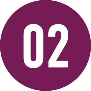 A stylized number 2 in a purple circle